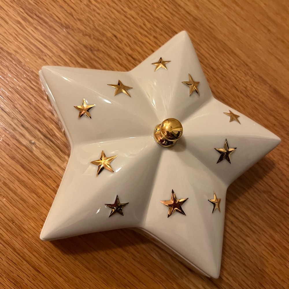 Lenox Star covered candy dish or trinket holder.